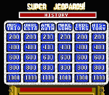 Super Jeopardy! (USA) screen shot game playing